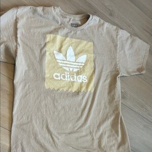 Adidas Tan Tee with White Logo